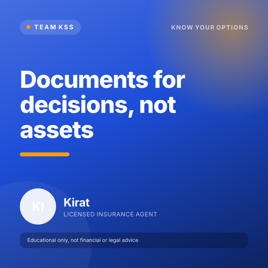 Documents for decisions, not assets – Kirat